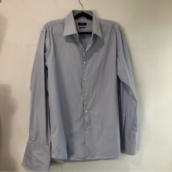 hugo boss button down shirt blue size:L - Picture 1 of 12